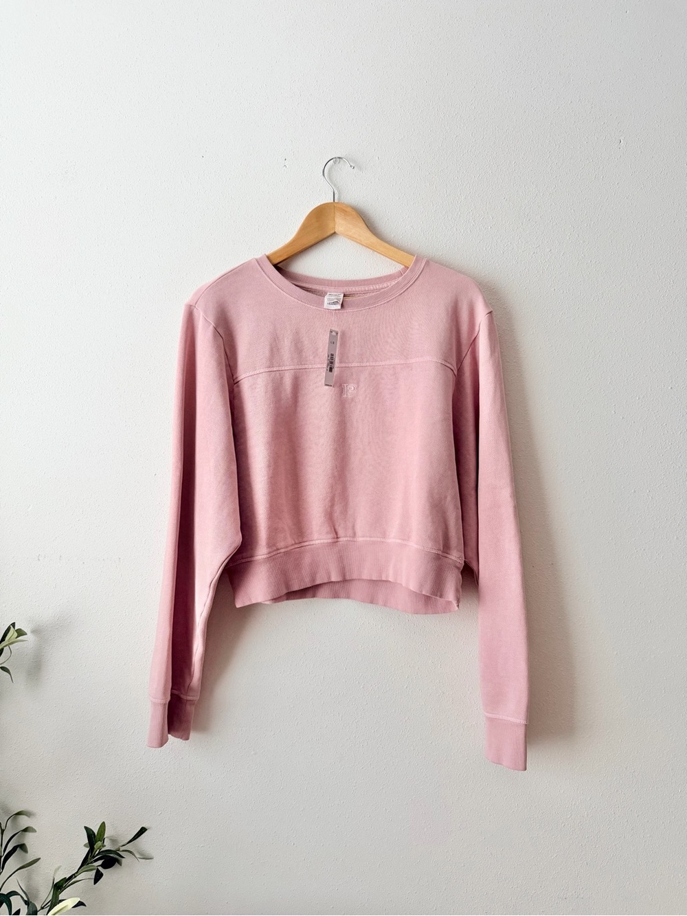 NEW Victorias Secret PINK Cropped Pink Crewneck Sweatshirt